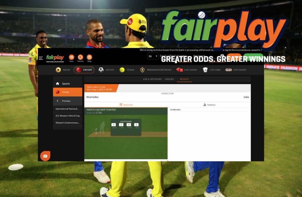betting on cricket championships with Fairplay in India